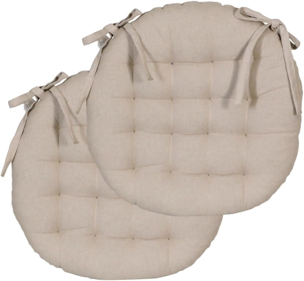 Set 2 Cuscini Sedia Rotondi 40 cm Bicolore Tortora Antracite | Qualità