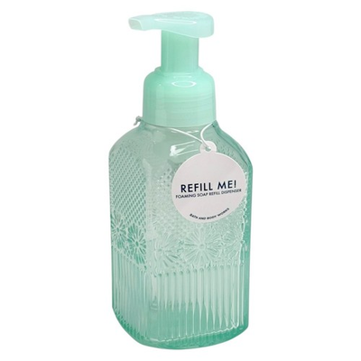 #ad #ad Bath amp; Body Foaming Hand Soap Dispenser Green Glass Floral Bathroom Kitchen $28.50