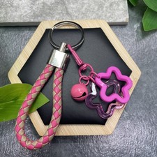 5 Stainless Steel Star Bell Charms Wristlet Keychain New Free Ship C606