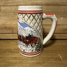 1985 "A" Series Anheuser Busch Budweiser Holiday Beer Stein Clydesdale Ceramarte