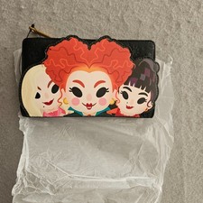 Cartera Loungefly Disney Hocus Pocus Sanderson Hermanas Solapa Binx Gato Billetera