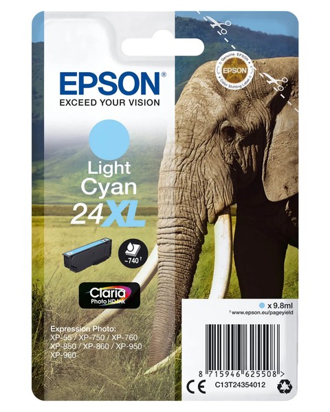 Epson 24XL / T2435 / C13T24354012 / C13T24354022 Tinte Photo Cyan-image