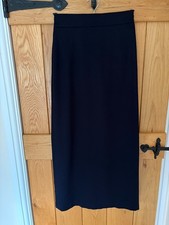 Droopy and Brown Navy 100% Wool Maxi Lined High Waist Skirt, Back Zip Size 10