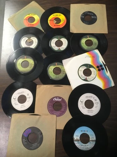 Beatles 45's Lot (14) Group & Solo Projects Capitol Apple Swan Geffen