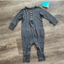Posh Peanut Ruffle Butt Gray One piece size 18-24 Months NEW