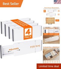 Set of 4 Adjustable Drawer Organizers - Perfect for Clothes and Utensils