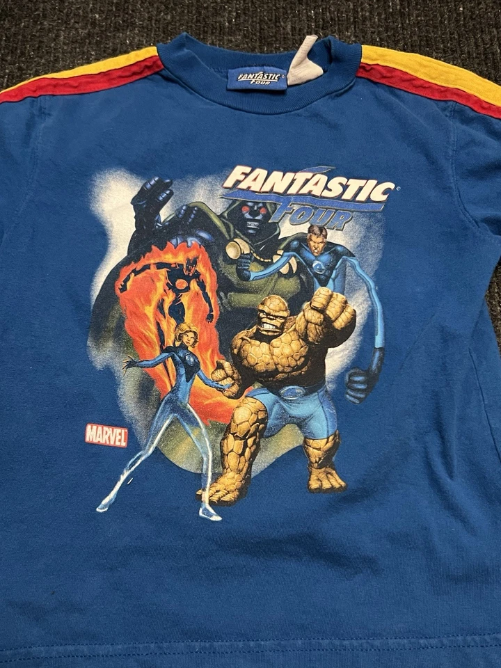 Vintage Marvel Fantastic Four Y2K Movie Release 2005 Kids Print Shirt Size 8 - Image 2 of 4