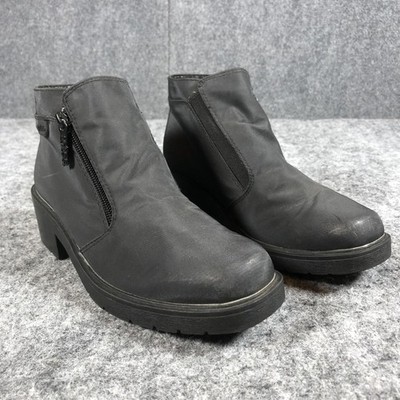 Totes Boots Womens Size 7 Black Piedmont Ankle Block Heel Side Zip Booties