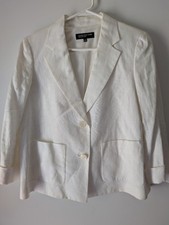 Jones New York White Blazer 100 Linen Size 4
