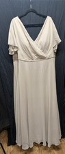 AW Bridal Biscotti Flowy Formal, Mother Of The Bride Groom Dress Cruise Free Sz