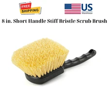 8 in. Short Handle Stiff Bristle Scrub Brush