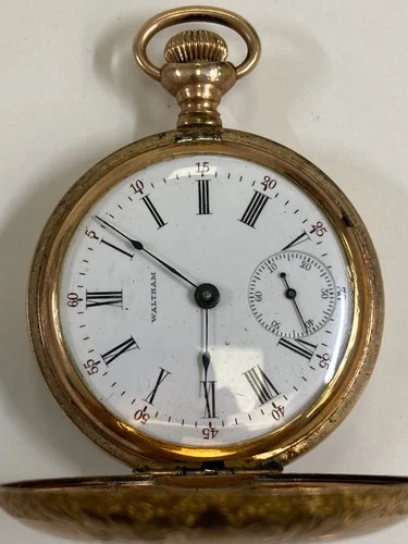 Antique WALTHAM 17 Jewels Gold Filled Pocket Watch Pre-Owned Doesn't Run -35#132