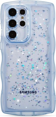 Samsung Galaxy S26 Ultra 5G Case 6.9'', Cute Curly Wave Star Glitter Clear Cover