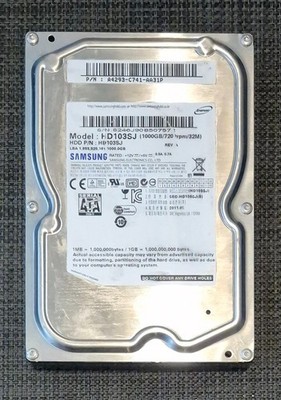1TB HDD Samsung HD103SJ Disk SATA Festplatte 3,5'' 7200rpm 32MB Cache
