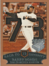 2002 Topps Opening Day Race to Seventy #73 Bonds #73
