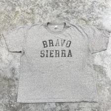 Bravo Sierra Shirt Mens XL Heather Gray Graphic LA Apparel heavyweight USA