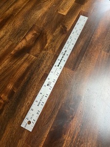 Mayes 10187 Straight Edge Metal Ruler (18 Inch x 1 Inch) SR18 8TH & 16TH marking