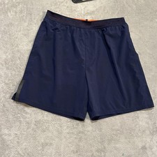 Rhone Swift Shorts Mens Medium Navy Unlined Zip Pocket Quick Dry Training