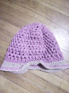Lavender & Tan Crochet Handmade Hat