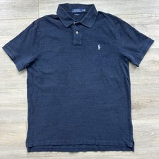 Polo Ralph Lauren Slim Fit Mens XL Heather Deep Blue Polo Light Blue Pony