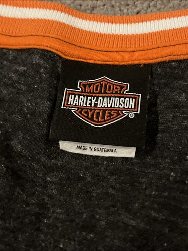 Harley Davidson Damen HD Schwarz Shirt Screaming Eagle Orange Sparkle XL SCHÖN - Bild 3 von 5