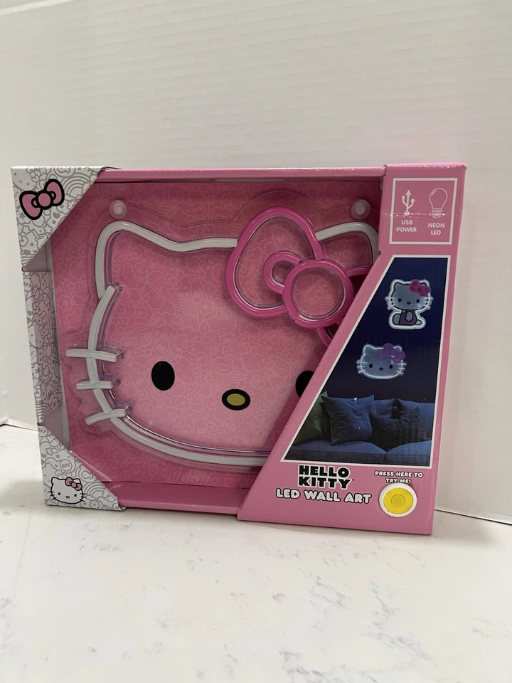 Arte de pared LED rosa ello Kitty encantador Hello Kitty arte de pared LED en rosa vibrante. Foto 2 de 4