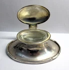 Antique Hallmarked SILVER INKWELL by AJ Zimmerman, Birmingham 1913