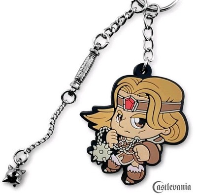 Castlevania Simon Belmont PVC Keychain w/ Vampire Killer Whip Charm