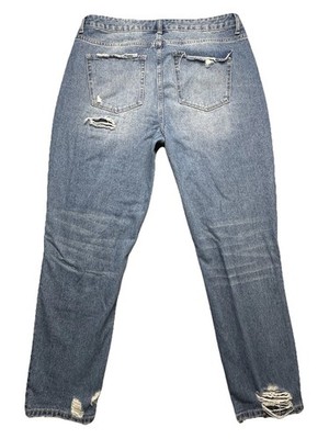 Flying Monkey Jeans Womens 32 Distressed Button Fly Boyfriend High Rise Denim