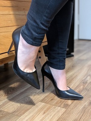 Deimille High Heel Stiletto Pumps Vero Cuoio Leder Spitz 11cm Made in Italy