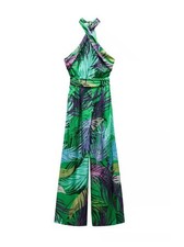 Tuta Zara da donna, colore verde fantasia astratta, taglia S, nuova