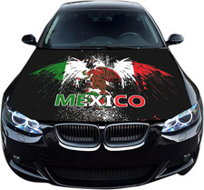 4X5Ft Mexico Flag Car Hood Cover Mexican Car Bonnet Banner Elastic Fabrics Windp
