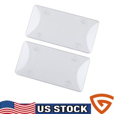 2 Clear Protector For Car Truck Clear License Plate Tag Frame Covers