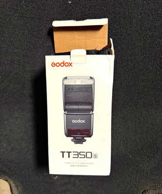 Godox TT350S TTL Hot Shoe Strobe Flash for Sony, LCD Display w/ Case & Box