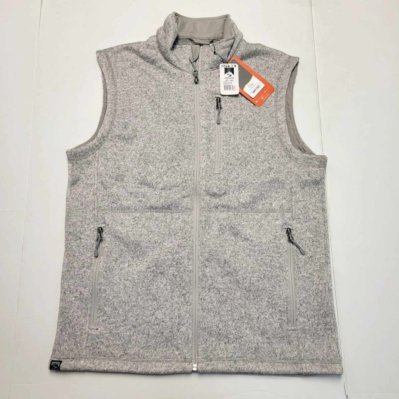 New STORM CREEK Polyester Overachiever Vest Full Zip Men's MEDIUM M Gray Pockets
