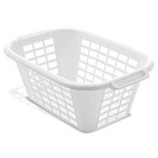 Image of Addis 510610 Rectangular Laundry Basket in White, 1 - Pack