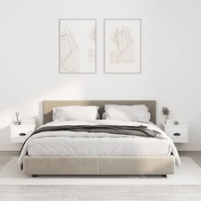 WALPLUS Wall Bedside Cabinets 2 pcs High Gloss White 41.5x36x28 cm