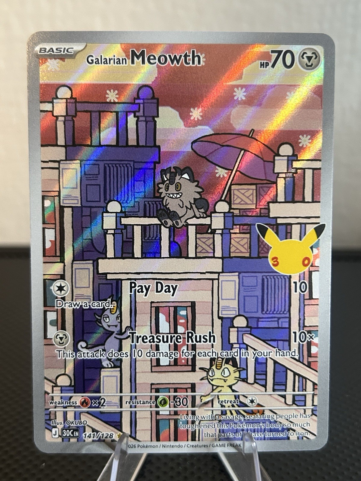 Galarian Meowth #141 Pokemon 30th Celebration