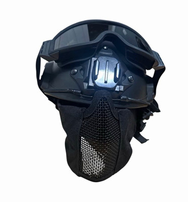Airsoft Full Face Mask + Face Shield + Helmet Combo Set Used