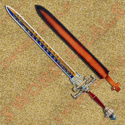 Full Tang Night and Flame Sword from Elden Ring w/ Stand and Sheath