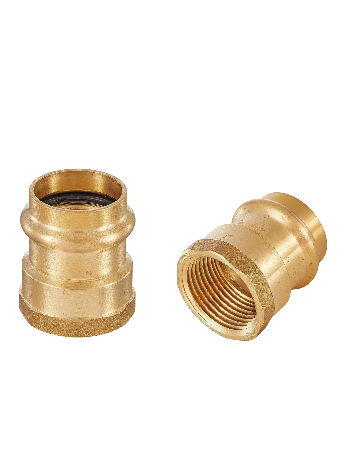 2 PCS 1x1 Inch Copper Press Female NPT Brass Adapter Full Port PEX1807357