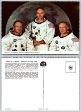 Apollo 11 Astronauts Neil Armstrong Collins Aldrin Moon Landing Postcard NASA