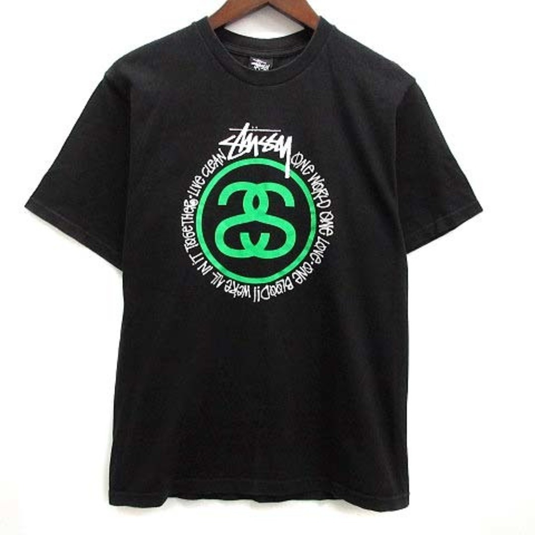 Stussy 黒 Lサイズ 刺繍シャツ　新品 STUSSY(ステューシー) / 刺繍ロゴ/クルーネックT-shirt/Tシャツ