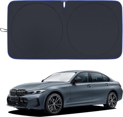 Car Windshield Sun Shade, Reflector Sunshade, Foldable (Black)
