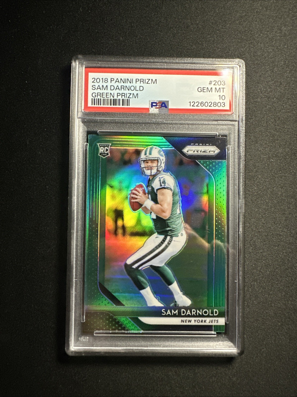 2018 Panini Prizm Sam Darnold #203 Green Prizm (RC) PSA 10 Color Match🟢🟢🟢MVP