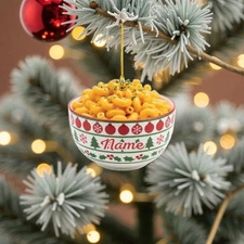 Personalized Mac & Cheese Ornament Comfort Food Cheesy Christmas Gift