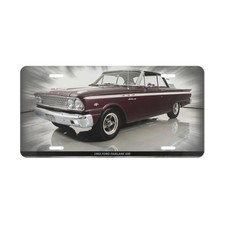 Iconic 1963 Ford Fairlane 500 Classic Vanity Plate - Premium Metal Front