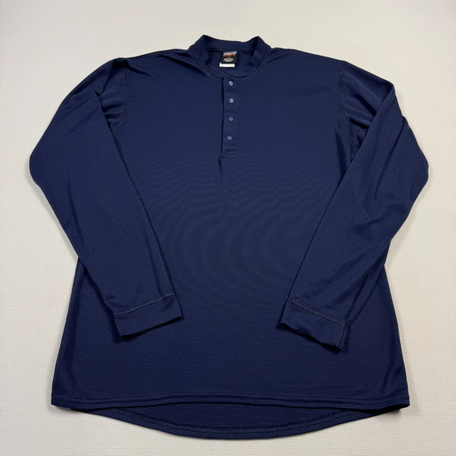 Patagonia Capilene Vintage Long Sleeve Base Layer Shirt Made USA Blue Mens Small