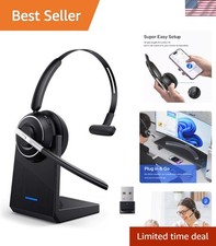 Bluetooth Headset, Wireless Headset with Microphone for PC, V5.2 Computer Hea...