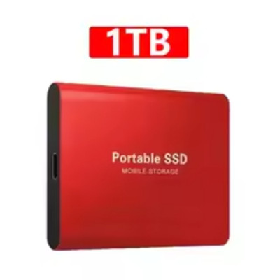 External Portable SSD USB 3.2 Type-C Red 1TB Solid State Drive